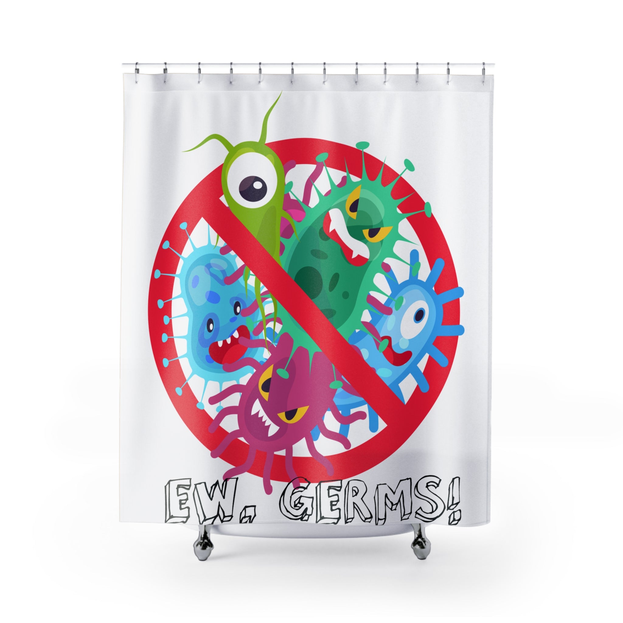 Shower Curtain -kids- Ew Germs Funny Bathroom Decor