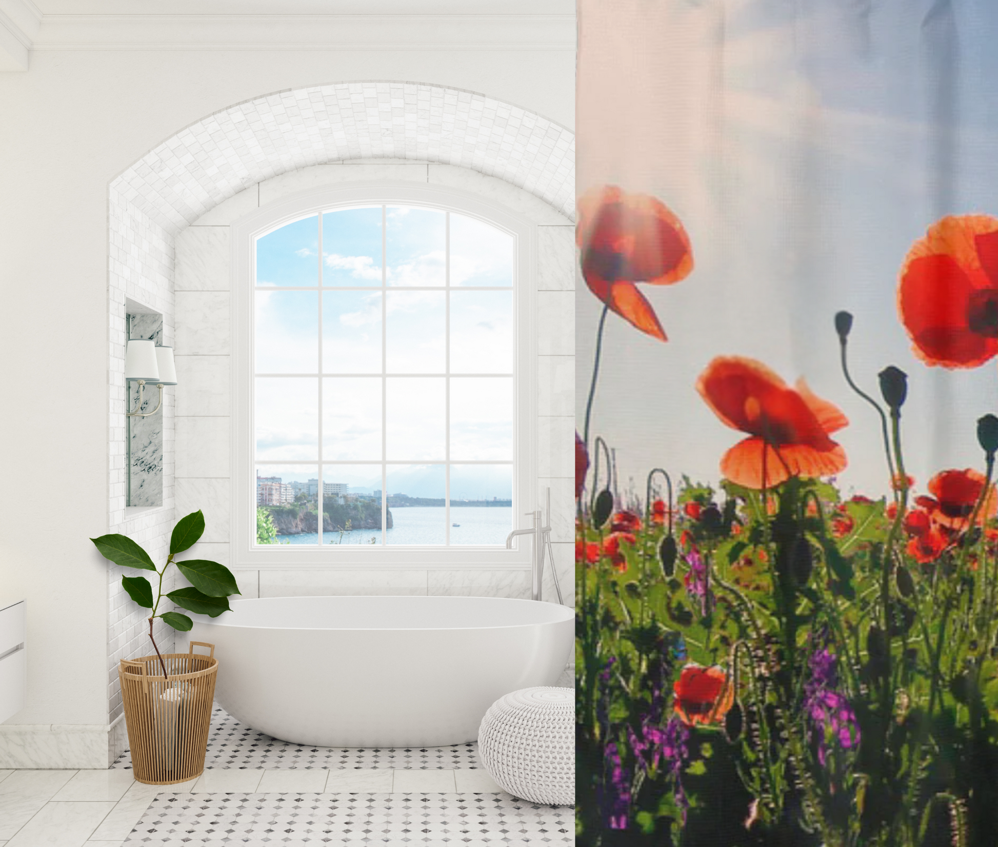 Shower Curtain-Wild Poppys