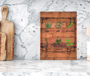 Art Board Print Rustic Herb Chart