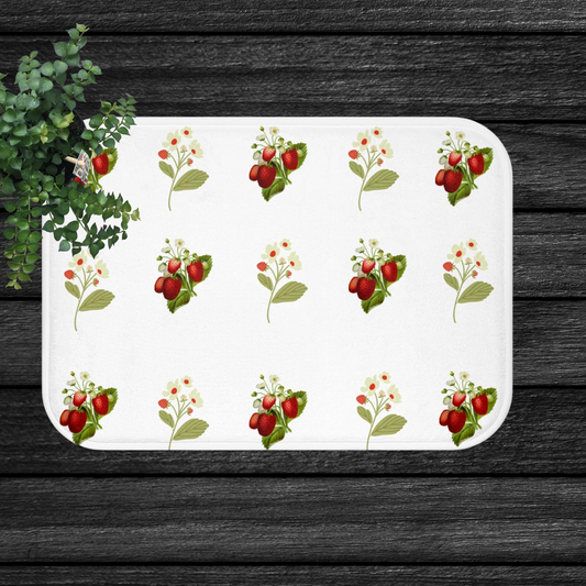 Kitchen Rug-I Love Strawberries Strawberry Print