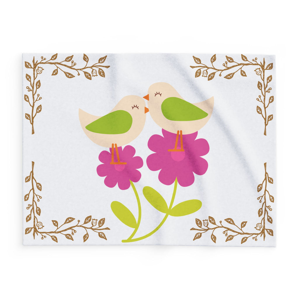 Baby Blanket Birds and Flowers Arctic Fleece