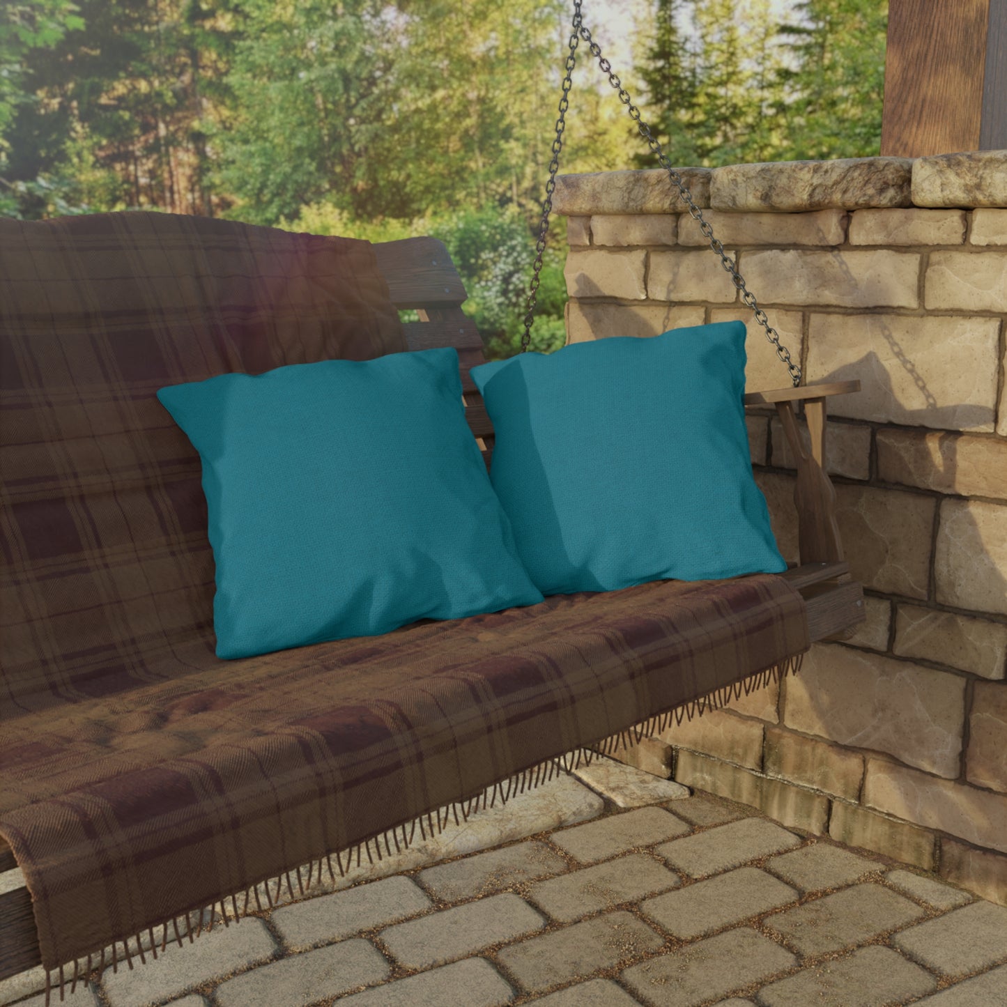 Outdoor Pillow - Solid Teal Weather-Resistant Patio Cushion