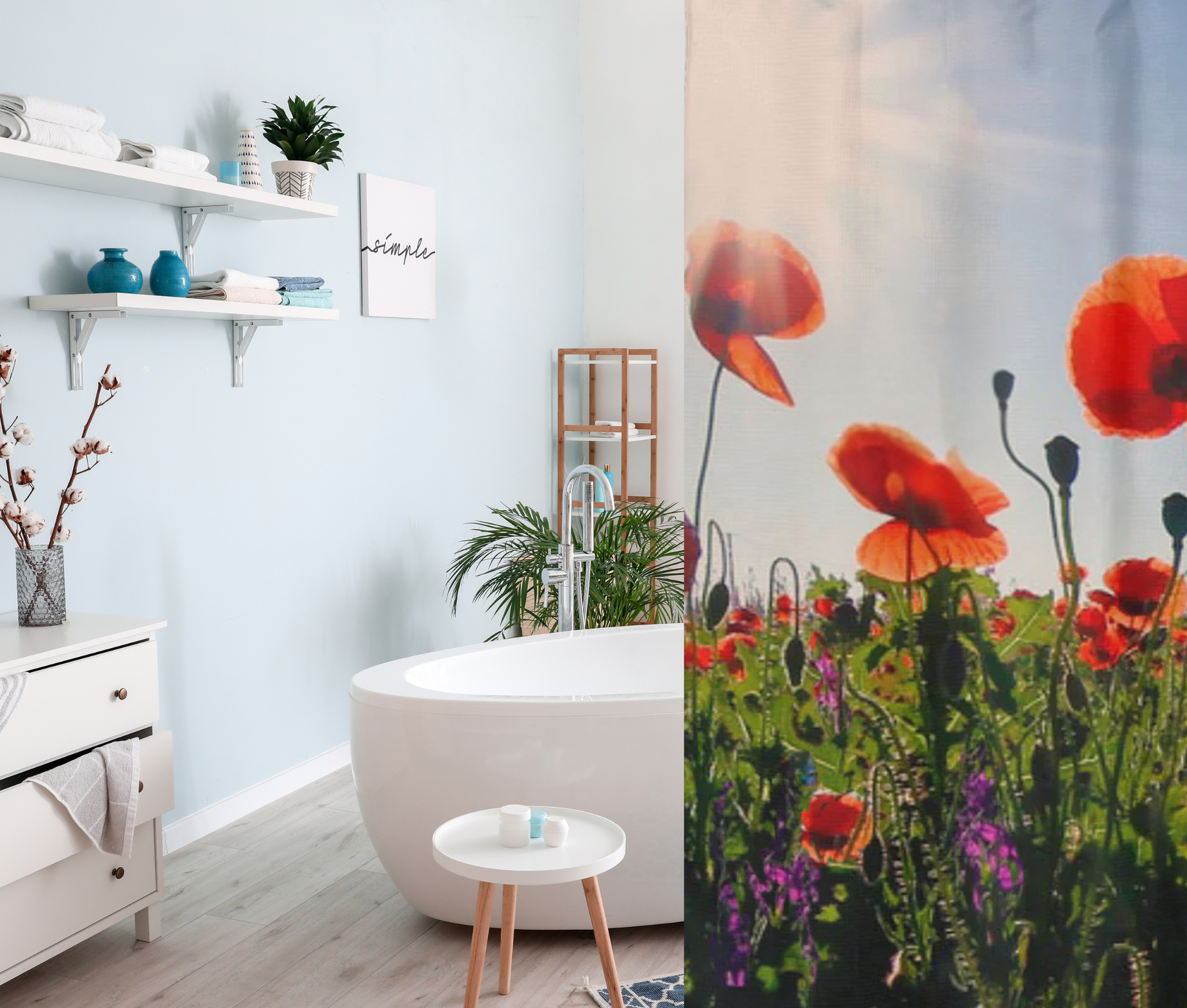 Shower Curtain-Wild Poppys