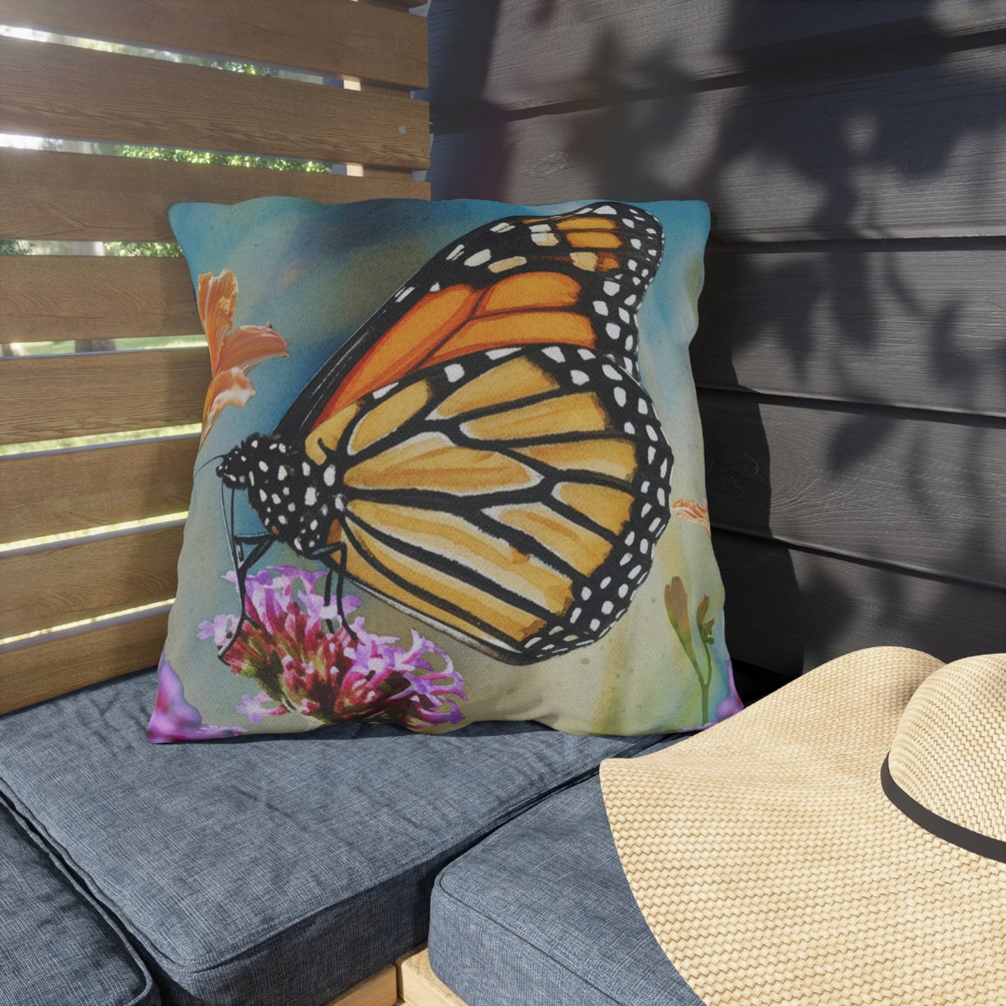Monarch Butterfly Outdoor Pillow-Patio Decor