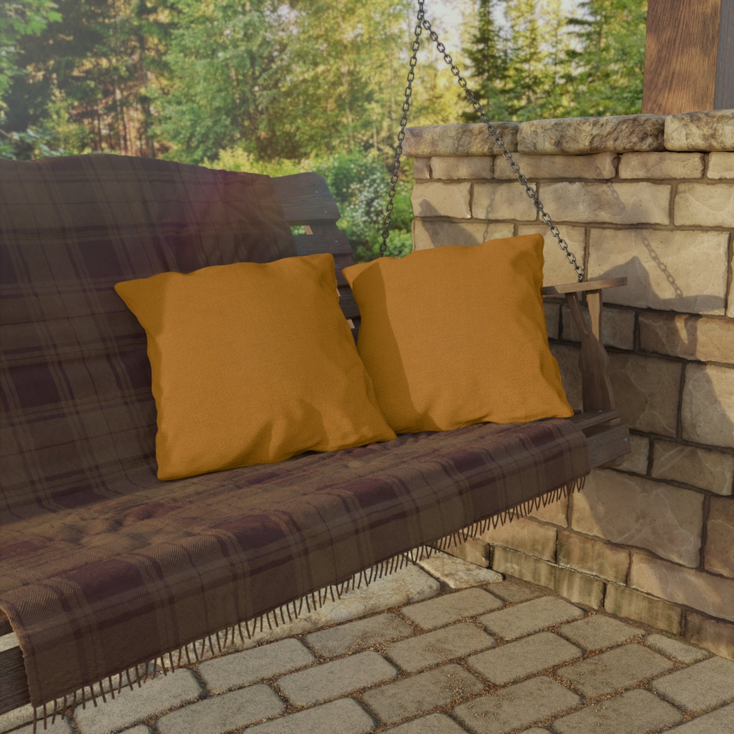 Solid Outdoor Throw Pillow — Weather-Resistant Patio Accent