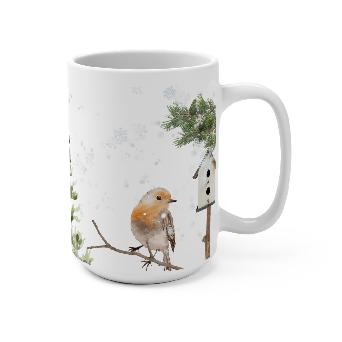 Cozytime Winter Robin 15oz Ceramic Mug for Tea or Coffee- Part of the Cozy Winter Series