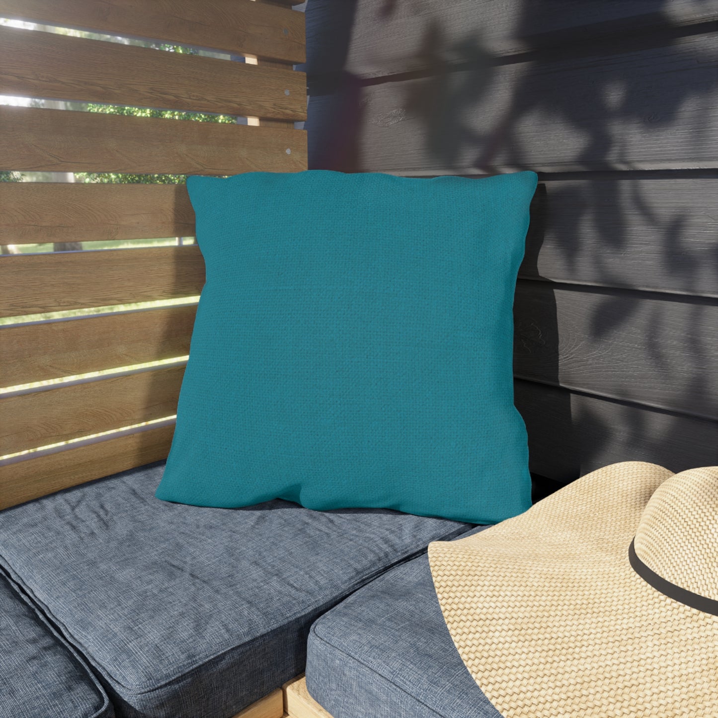 Outdoor Pillow - Solid Teal Weather-Resistant Patio Cushion