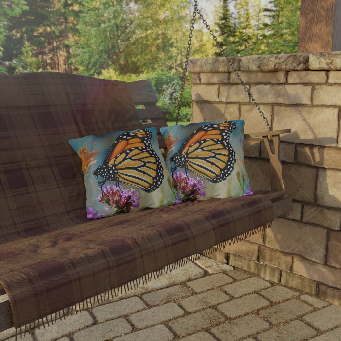 Monarch Butterfly Outdoor Pillow-Patio Decor