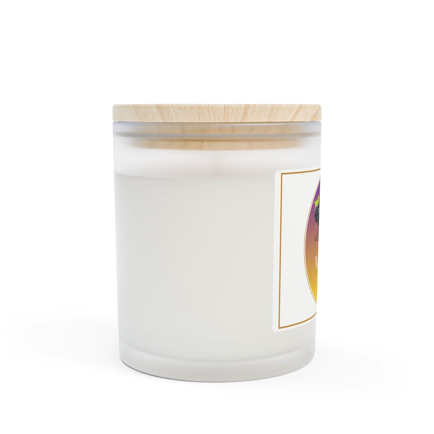 Blackberry Vanilla Frosted Glass Candle — 11 oz Premium Designer Scented Candle