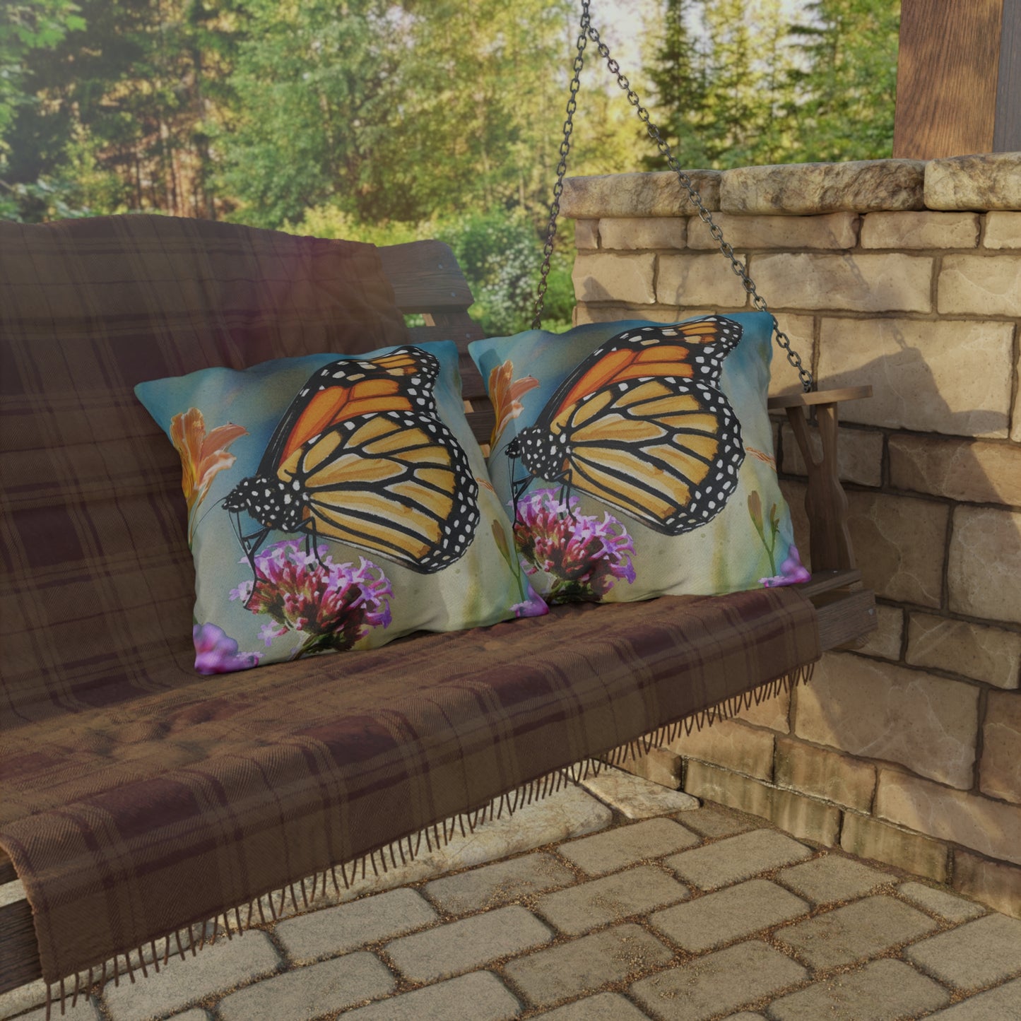 Monarch Butterfly Outdoor Pillow-Patio Decor