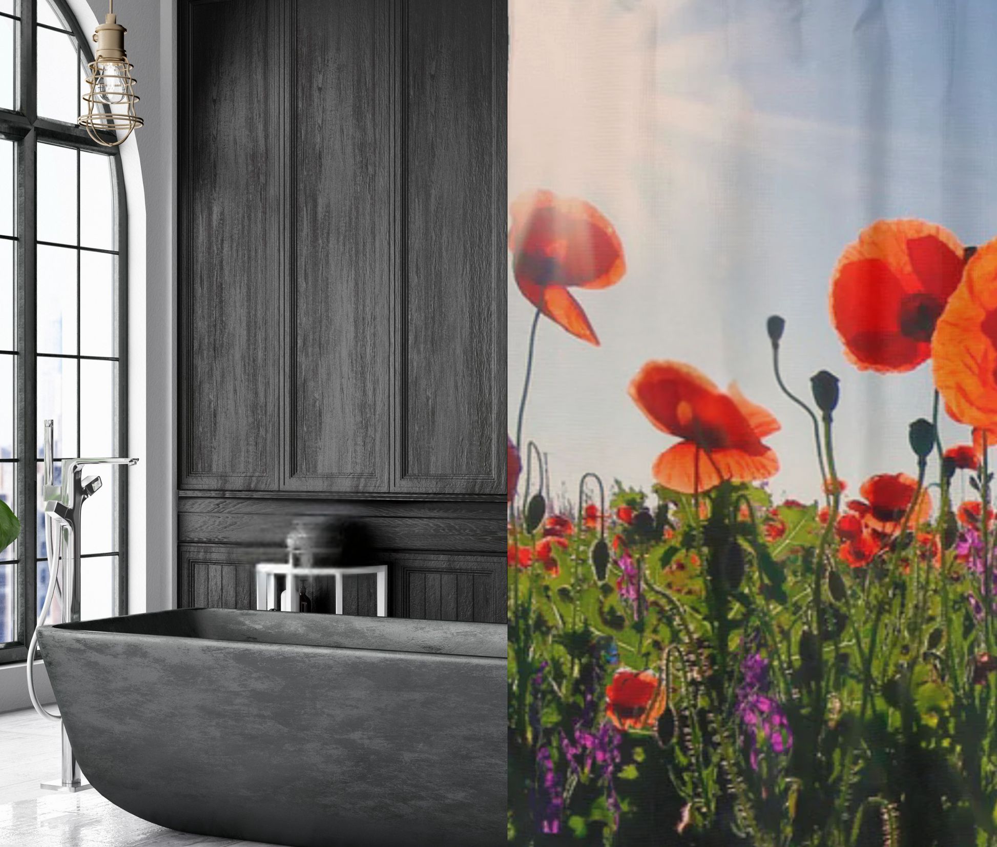 Shower Curtain-Wild Poppys