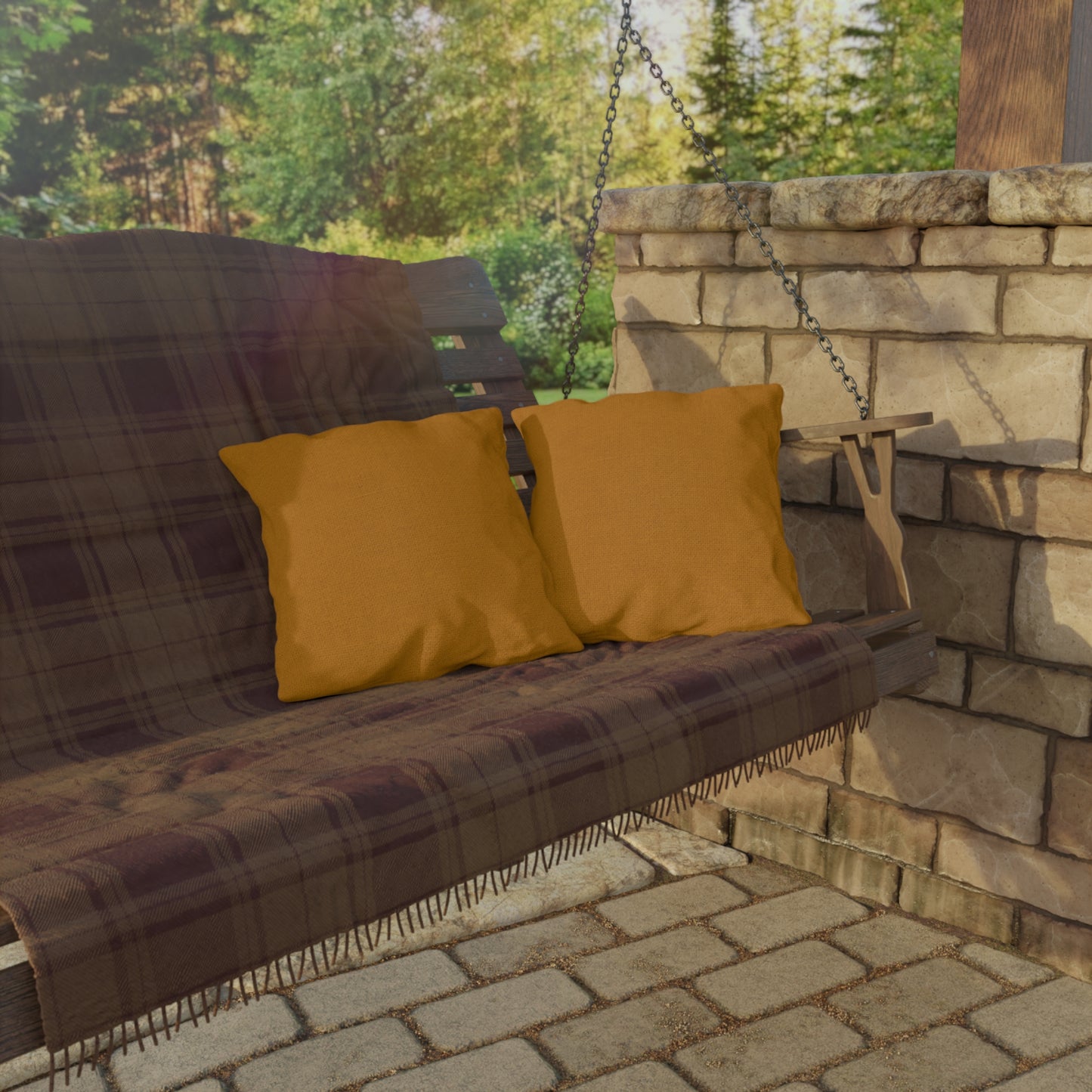 Solid Outdoor Throw Pillow — Weather-Resistant Patio Accent