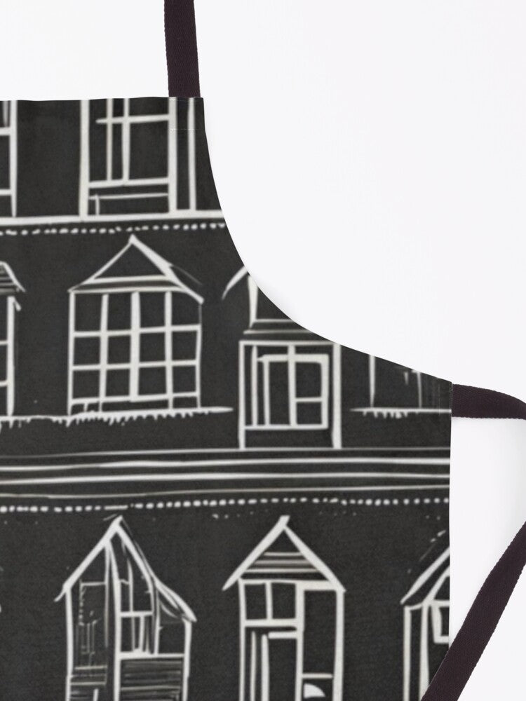 This shows a closeup of the detailed graphic on the home sweet home apron