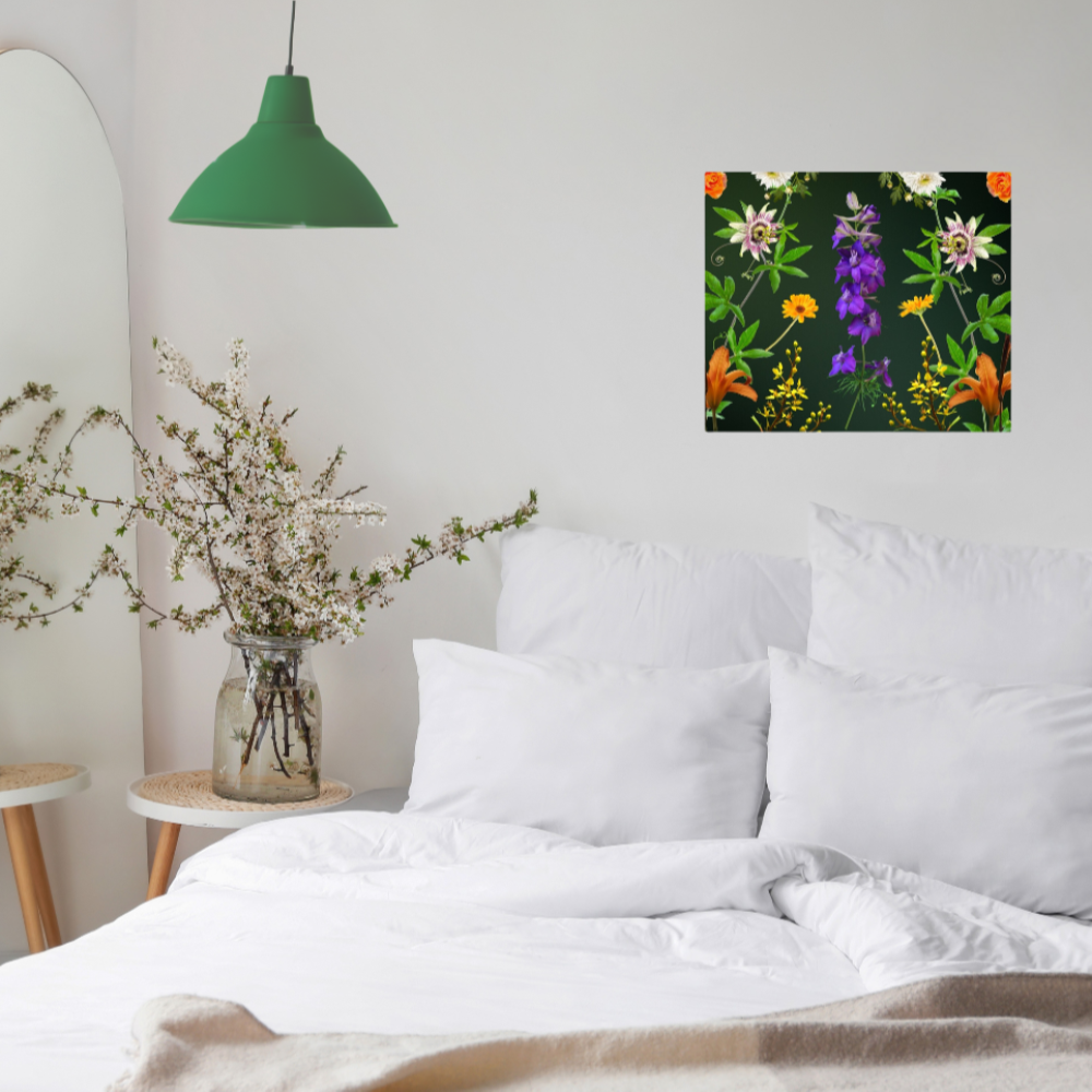 Botanical Beauty Canvas Print Shown in a bedroom