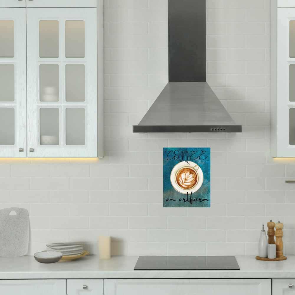 Coffee lovers art Canvas shown in
