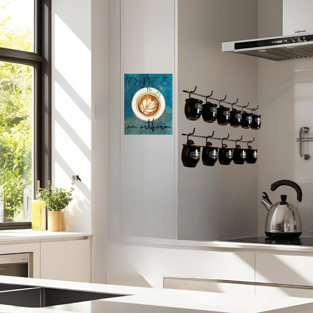 Coffee lovers art Canvas shown in