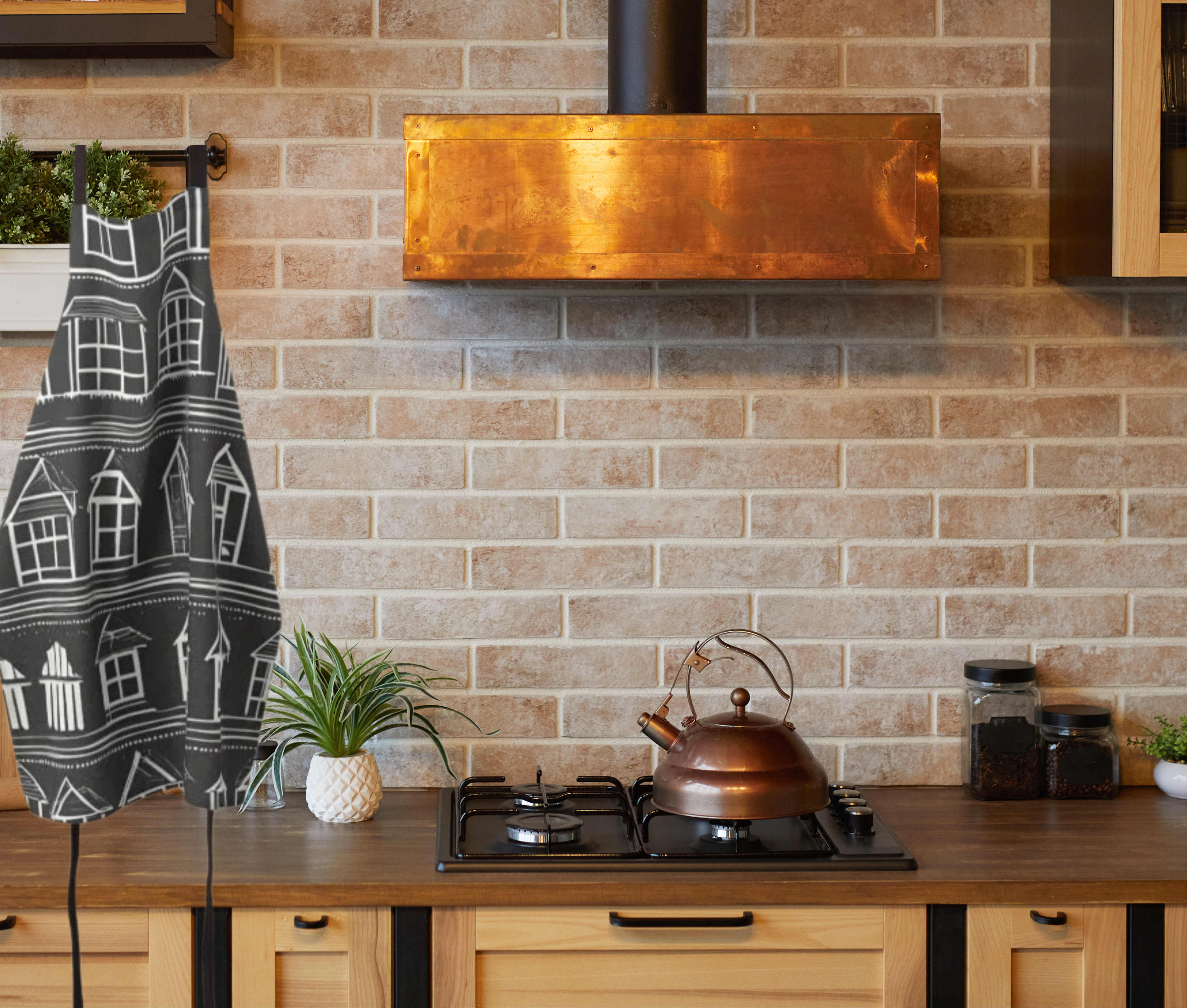 Apron Home Sweet Home  Black and White Modern Farmhouse Graphic Print