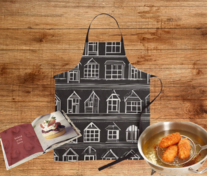 Apron Home Sweet Home  Black and White Modern Farmhouse Graphic Print
