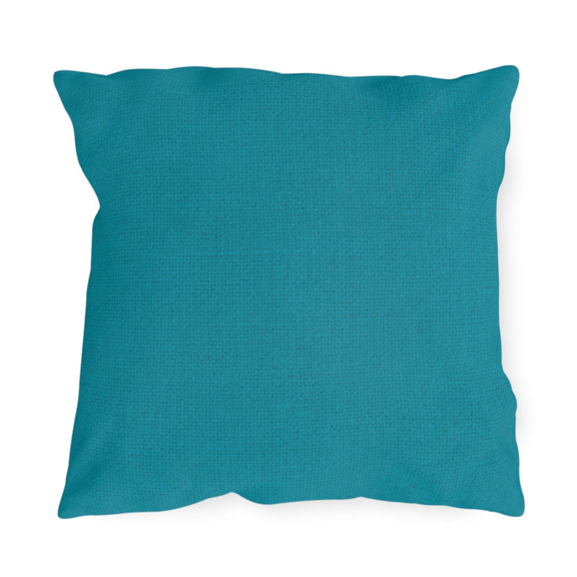 Teal pillow on a white background