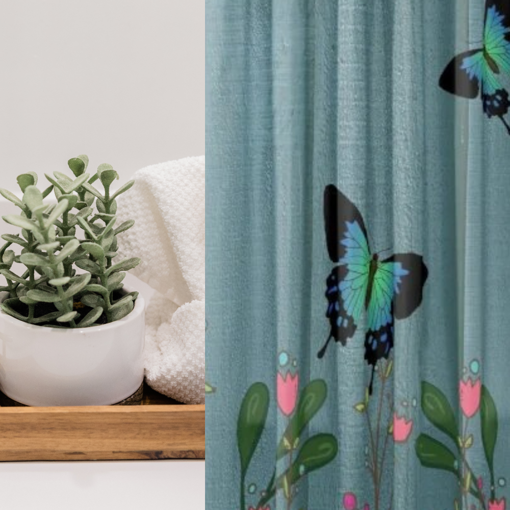 shown with bathroom decor