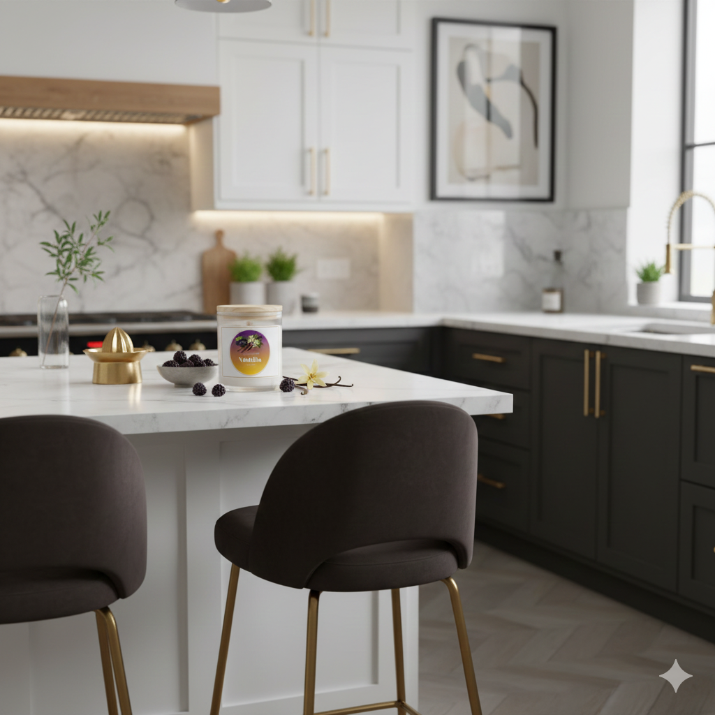 Blackberry Vanilla Frosted Glass Candle — 11 oz Premium Designer Scented Candle