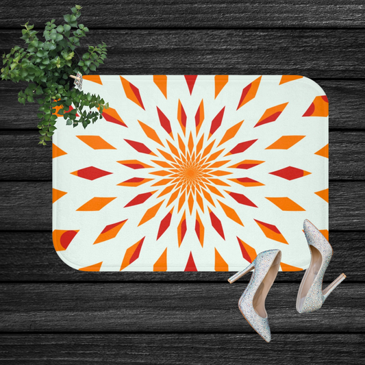 vivid shades of orange on a white background shown with high heel shoes