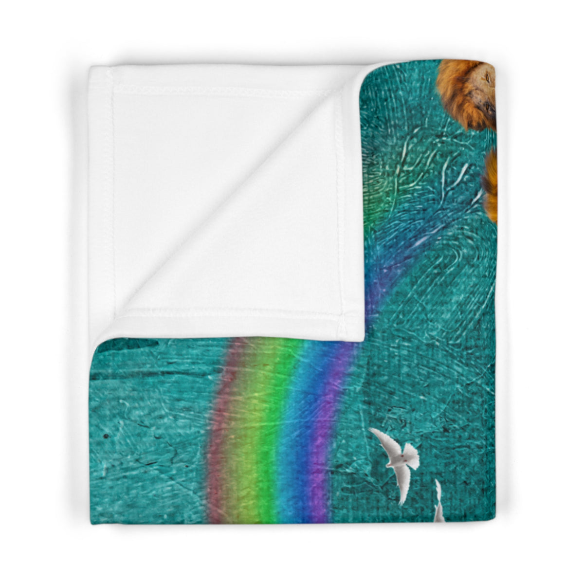 Noahs Ark Baby Blanket Folded to show detail