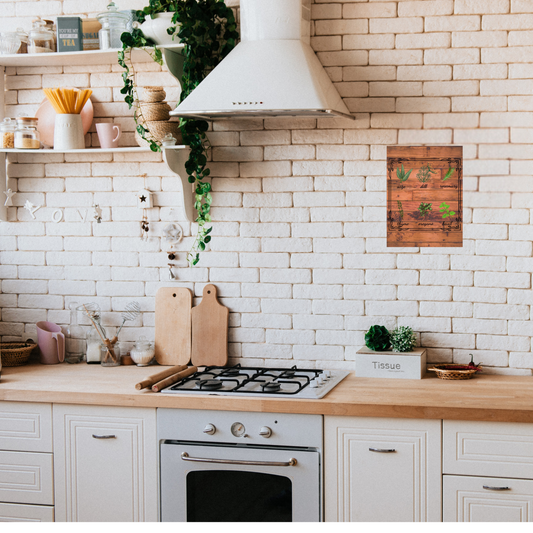 shown in modern farmhouse kitchen