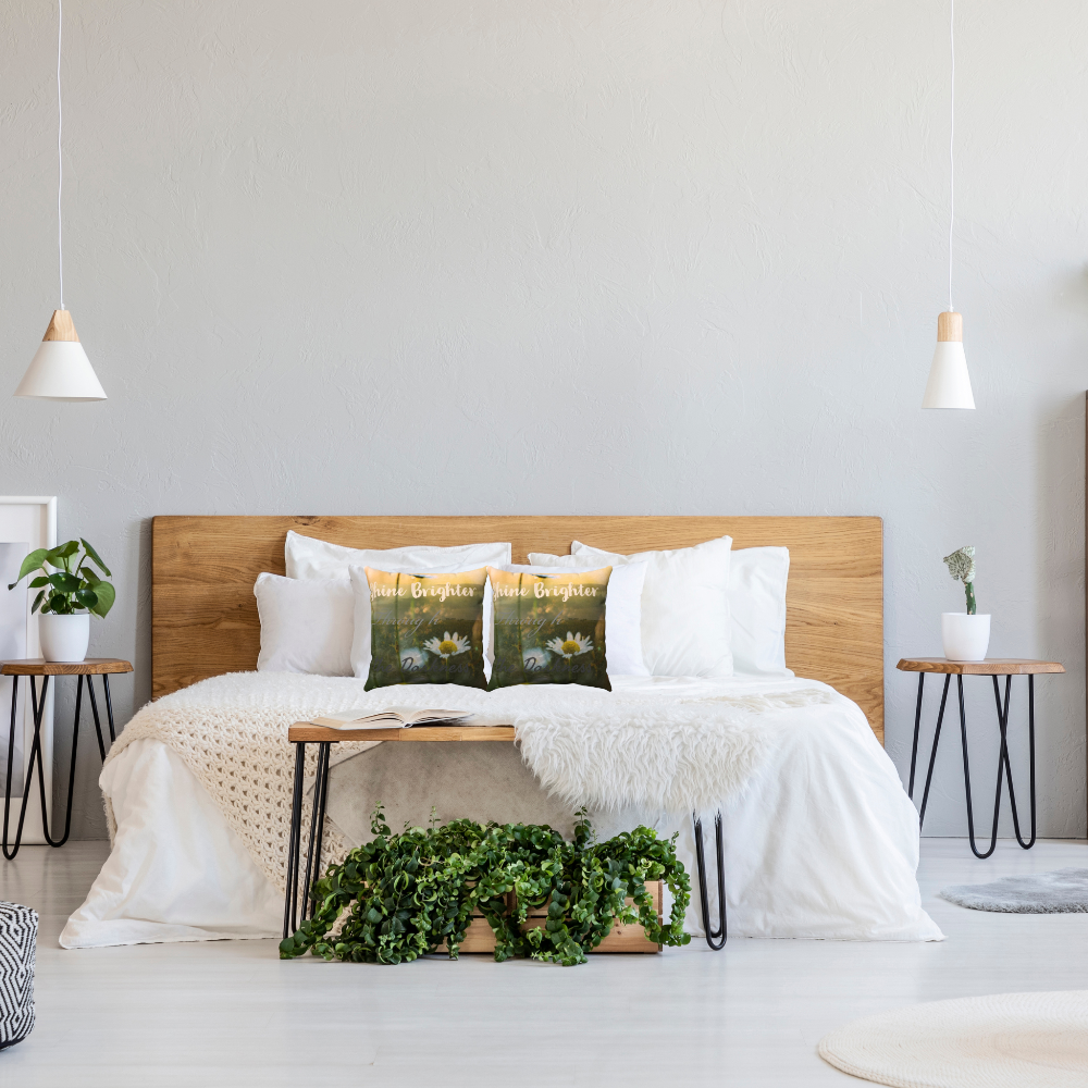 shown in a cozy modern bedroom