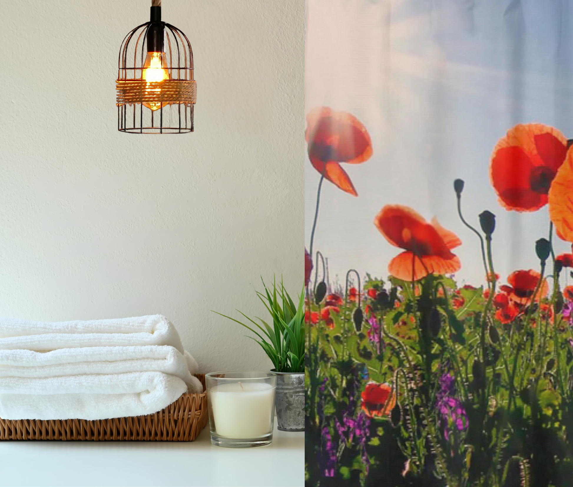 shown with bathroom decor