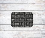 Farmhouse Rug Black and White Geometric White Houses on Black Background Home Sweet Home