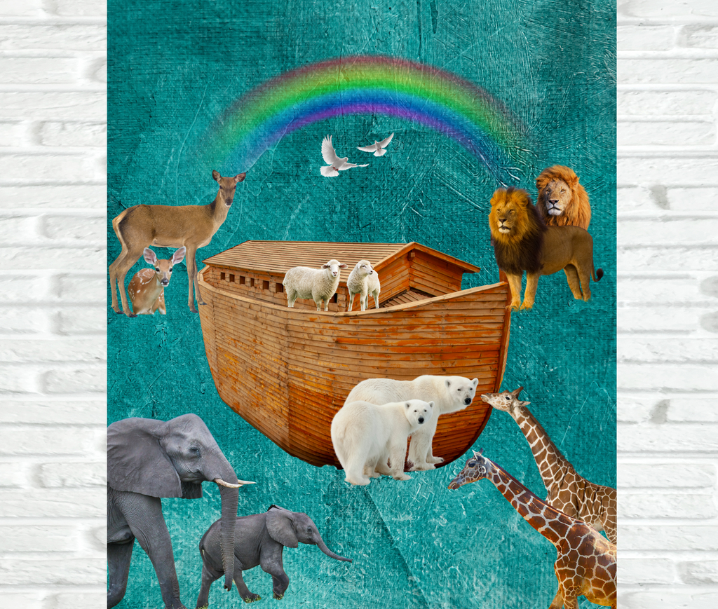 Colorful Noahs Ark Fleece Blanket – Cozy & Fun for Kids, Perfect Gift for Birthdays and Baby Showers