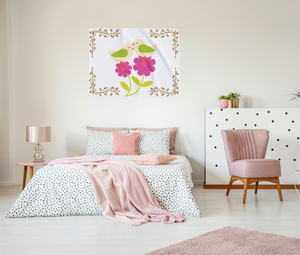 Baby Blanket Birds and Blossoms Arctic Fleece Infant Receiving Blanket Nursery Decor