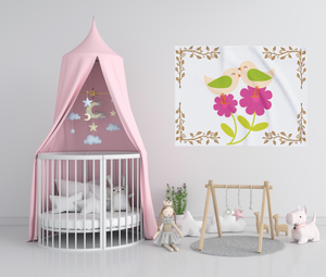 Baby Blanket Birds and Blossoms Arctic Fleece Infant Receiving Blanket Nursery Decor
