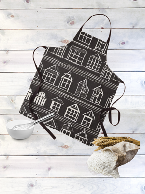 Apron-Home Sweet Home  Black and White Modern Farmhouse Graphic Print