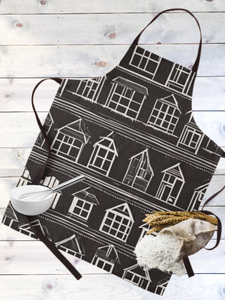 Apron-Home Sweet Home  Black and White Modern Farmhouse Graphic Print