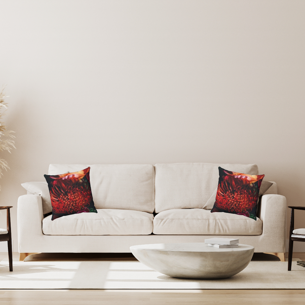 shown on a white couch