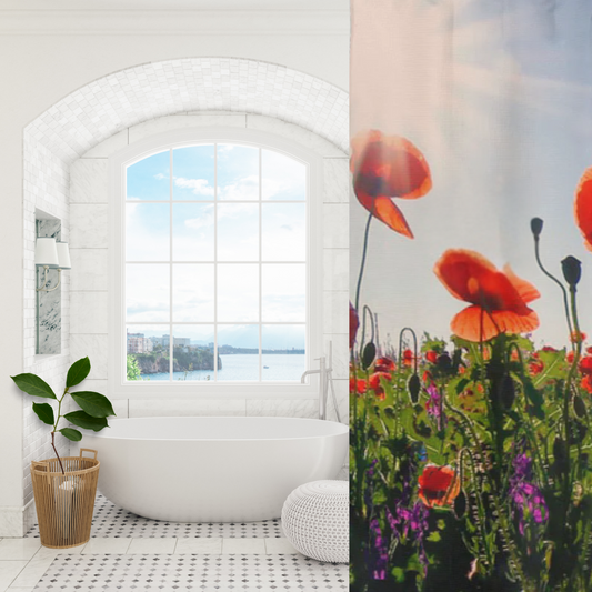 Shown in a modern white bathroom