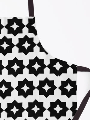 Apron-Black and White Graphic Print