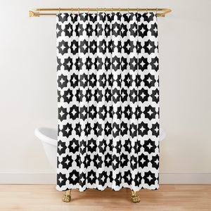 Shower Curtain-Black and White  Modern Farmhouse Graphic