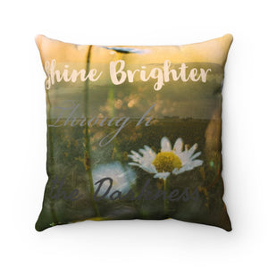 Shine Brighter Faux Suede Square Pillow Cover