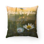 Shine Brighter Faux Suede Square Pillow Cover