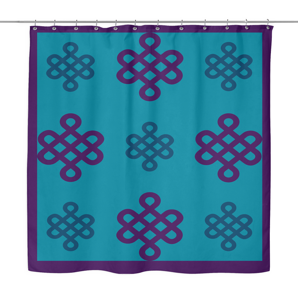 Teal Knots Purple & Teal Shower Curtain - Taylor Design Workz
